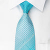 TLS Silk Rhinestone Necktie Stripes On Blue With Silver 