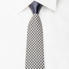 Trugen Men’s Woven Silk Skinny Tie Silver Hounds Tooth On 