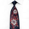Ungaro Men’s Crystal Rhinestone Tie Floral On Navy Silk With