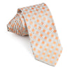 Ungaro Silk Neck Tie Rhinestones On Peach Orange & Cream 
