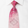 Valentino Rich Mens Rhinestone Necktie Damask On Pink With 