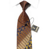 Valentino Rich Rhinestone Necktie Brown Cartouche & Striped 