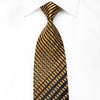 Vito Rufolo Men’s Crystal Silk Necktie Gold Stripes Silver 