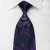 Vito Rufolo Silk Tie Purple Acanthus On Blue Sparling With 