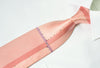 Yezak Silk Necktie Vertical Stipes On Pink With Rhinestones 