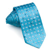 Yezak Woven Silk Neck Tie With Rhinestones Silver Squares On